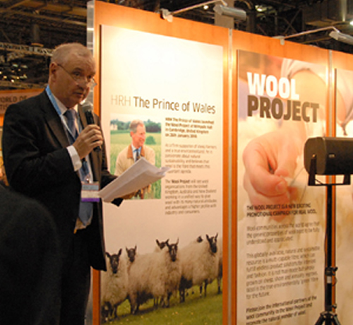 Ian Hartley, CEO, of the Wool Board at the American launch of the Wool Project