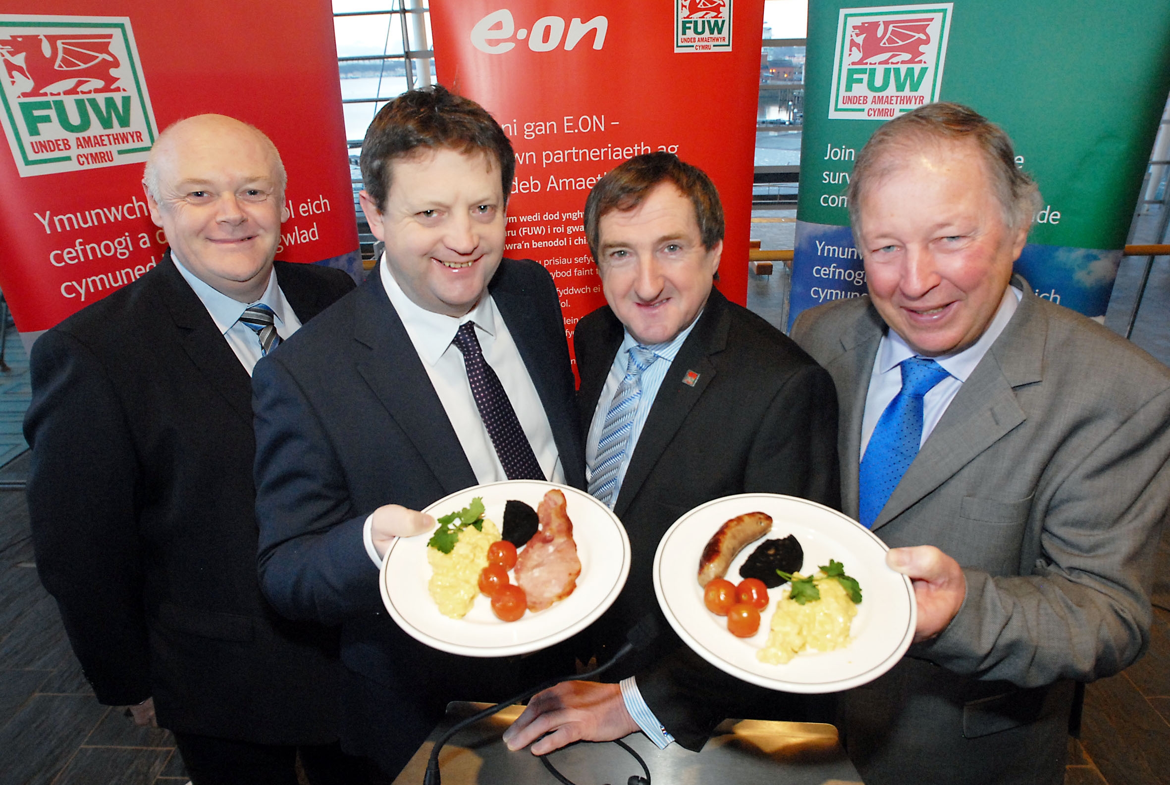 ASSEMBLY BREAKFAST: FUW president Emyr Jones (second from right) with breakfast event sponsors' representatives (from left) E.ON business account manager David Foode, Alun Davies and Dai Davies.