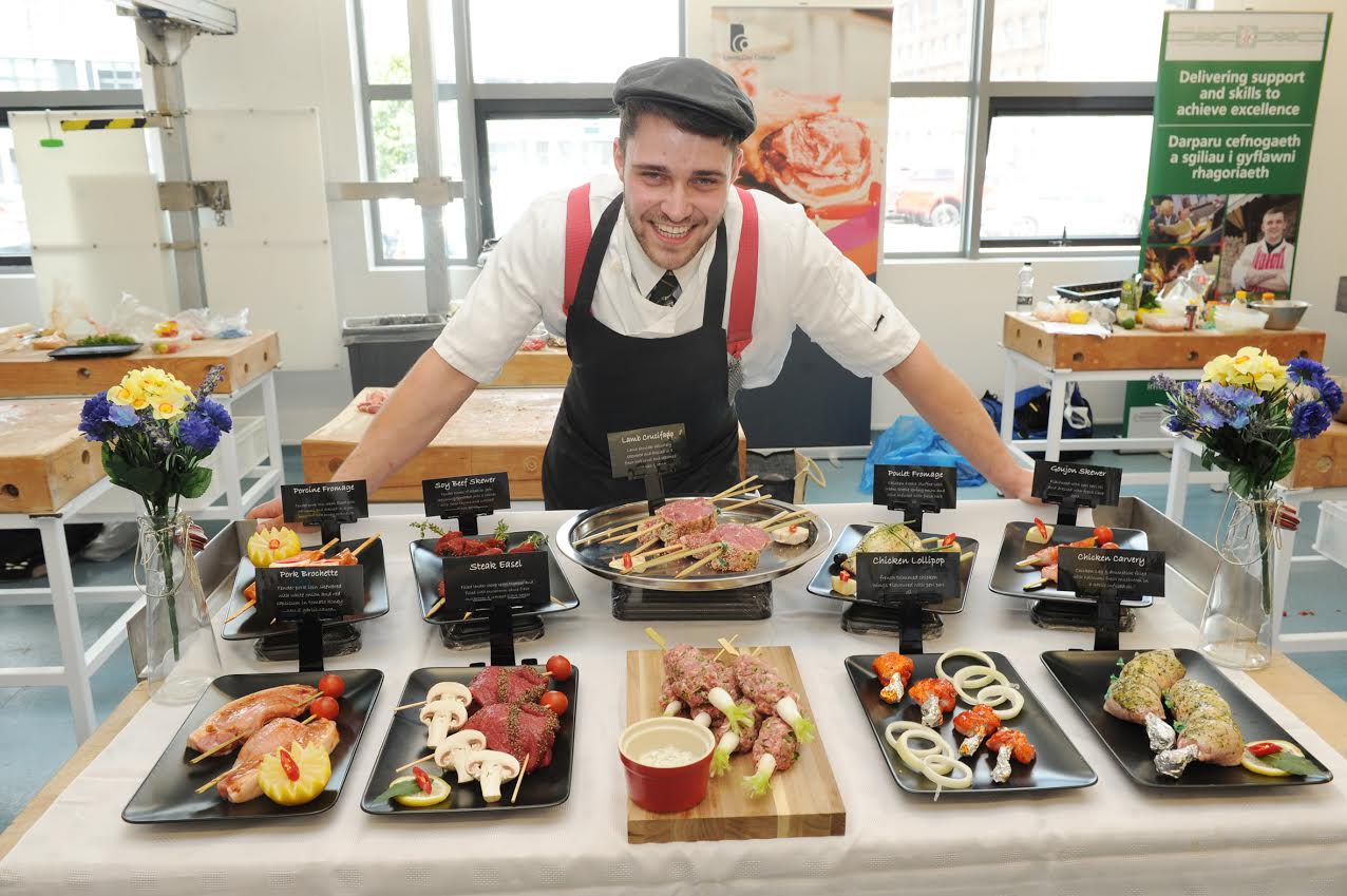 Matthew Parkes with his winning meat display