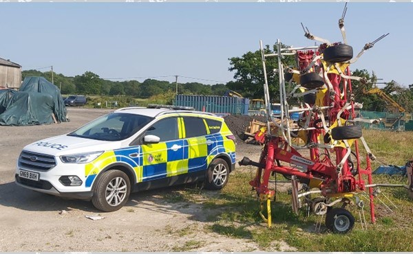 Farming equipment was recovered in Surrey by officers from Kent Police’s Rural Task Force within hours of it being reported stolen