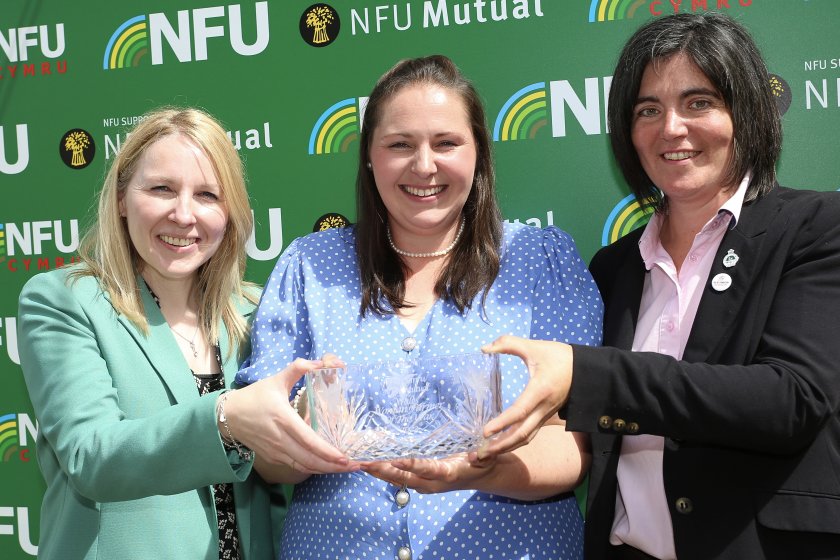 Katie Rose-Davies (centre) plays a pivotal role in the running of the family hill farm in the Ogmore Valley