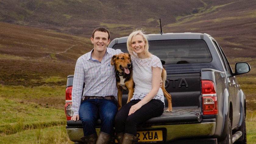 Farmers Andrew and Lauren Houstouns, of Glenkilrie Farm in Perthshire, are taking part in the trials