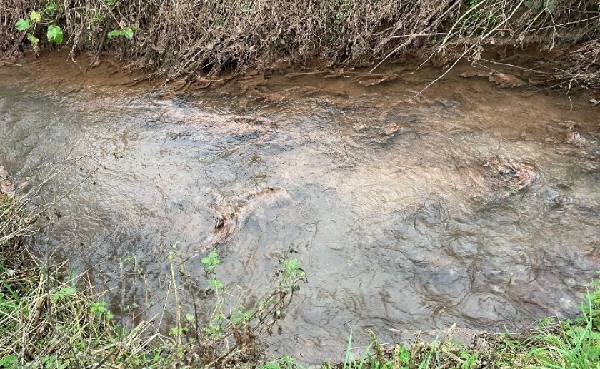 Slurry affected the watercourse for at least two months, the court heard (Photo: Environment Agency)