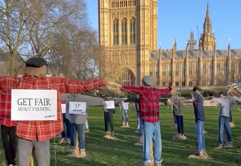 Farmers behind the campaign said the 49 scarecrows represented the 49% of farmers who fear they’ll go out of business (Photo: Riverford/X)