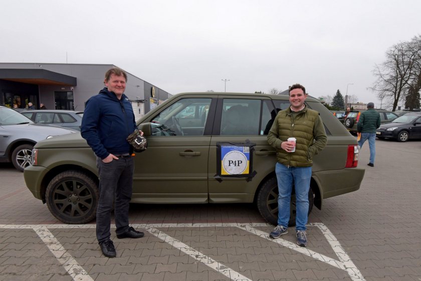 Two of the participants in the 30 vehicle convoy were Scottish farmers Andrew Grey and Matty Steele
