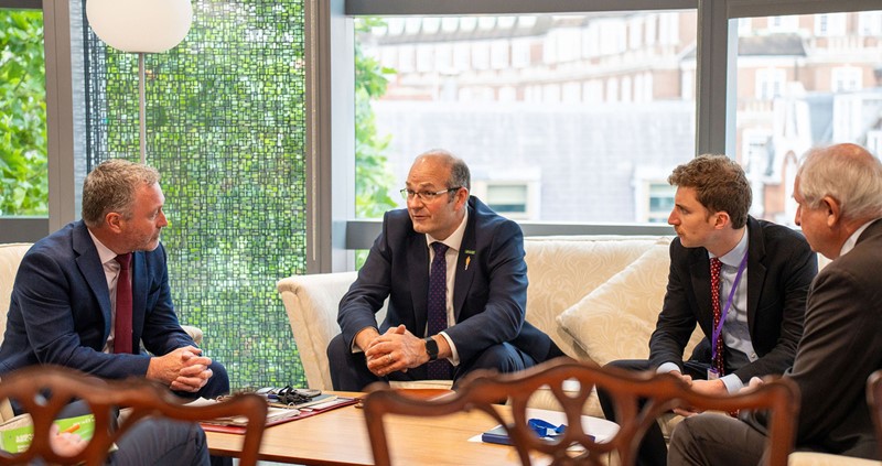 Defra Secretary Steve Reed (left) held talks with NFU President Tom Bradshaw (middle)