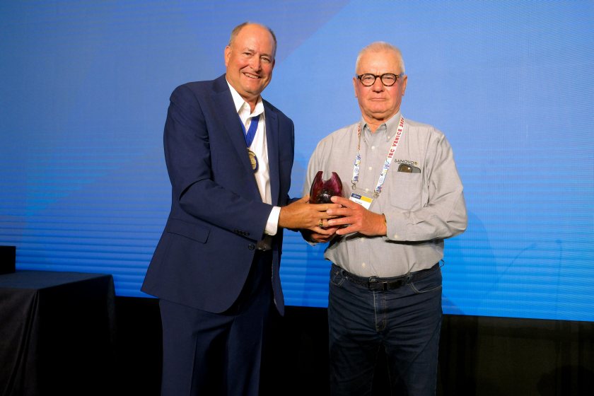 Denis Wellstead Award, which recognises exemplary service to the egg industry, was presented to Denmark's Thor Stadil