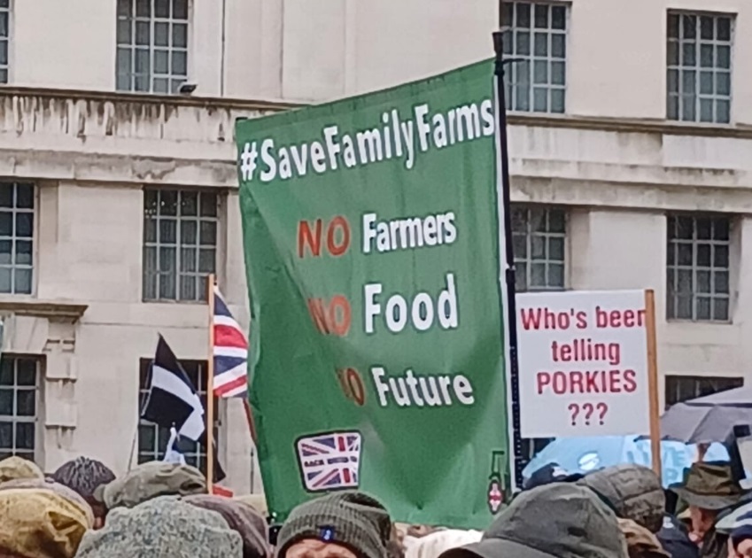 The protest has included speeches from leaders across the farming industry and politics